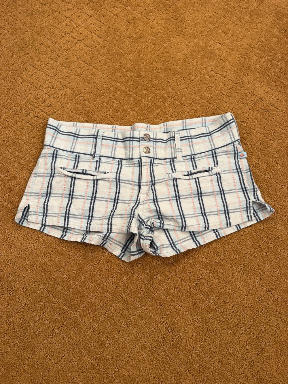 Vintage Hollister Co. Plaid multi color Chino Shorts Mid Rise Women’s 9 Y2K